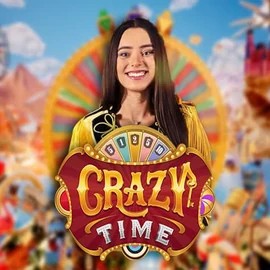 Crazy Time slot visual from Evolution available on footballfour.com